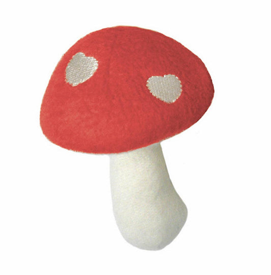 Organic Baby Rattle - Red Mushroom