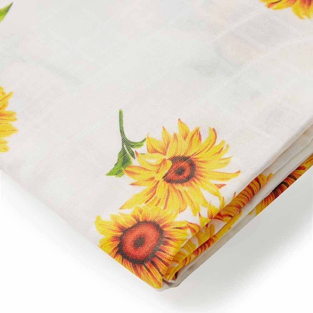 Organic Muslin Baby Swaddle - Sunflower