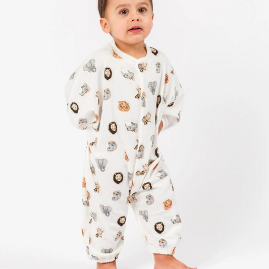 Organic Baby Bubble Romper - Animal Print