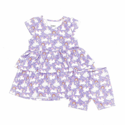 Organic Baby & Toddler Layered Dress - Unicorns