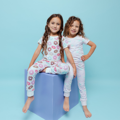 Organic Toddler & Kid Short Sleeve Pajamas - Donuts