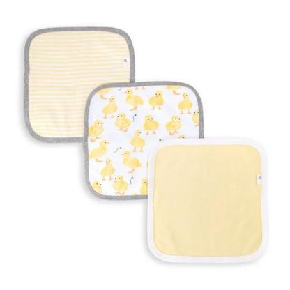 Organic Baby Washcloths Set of 3 Pack - Little Ducks