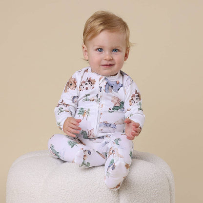 Organic Zip Footed Baby Sleeper - Dragon