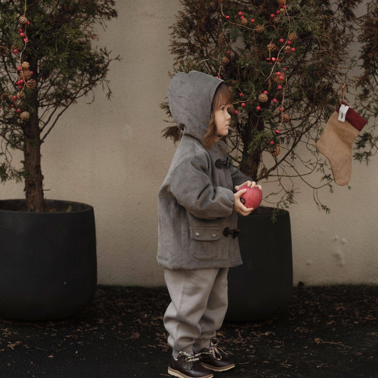 Organic Baby & Toddler Corduroy Quilted Coat - Elephant Gray