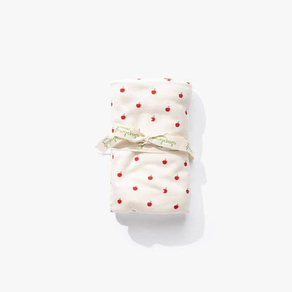 Organic Cotton Red Apple Baby Blanket