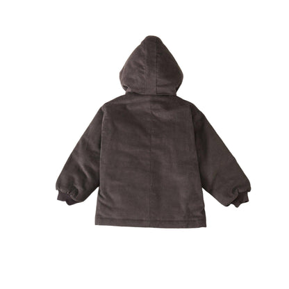 Organic Baby & Toddler Corduroy Quilted Coat - Elephant Gray