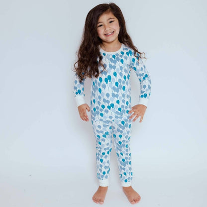 Organic Toddler & Kids Pajamas - Blue Balloons