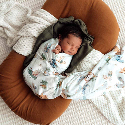 Organic Muslin Baby Swaddle - Dragon