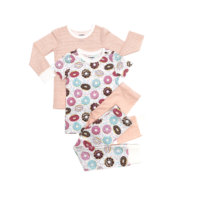 Organic Toddler & Kid Short Sleeve Pajamas - Donuts