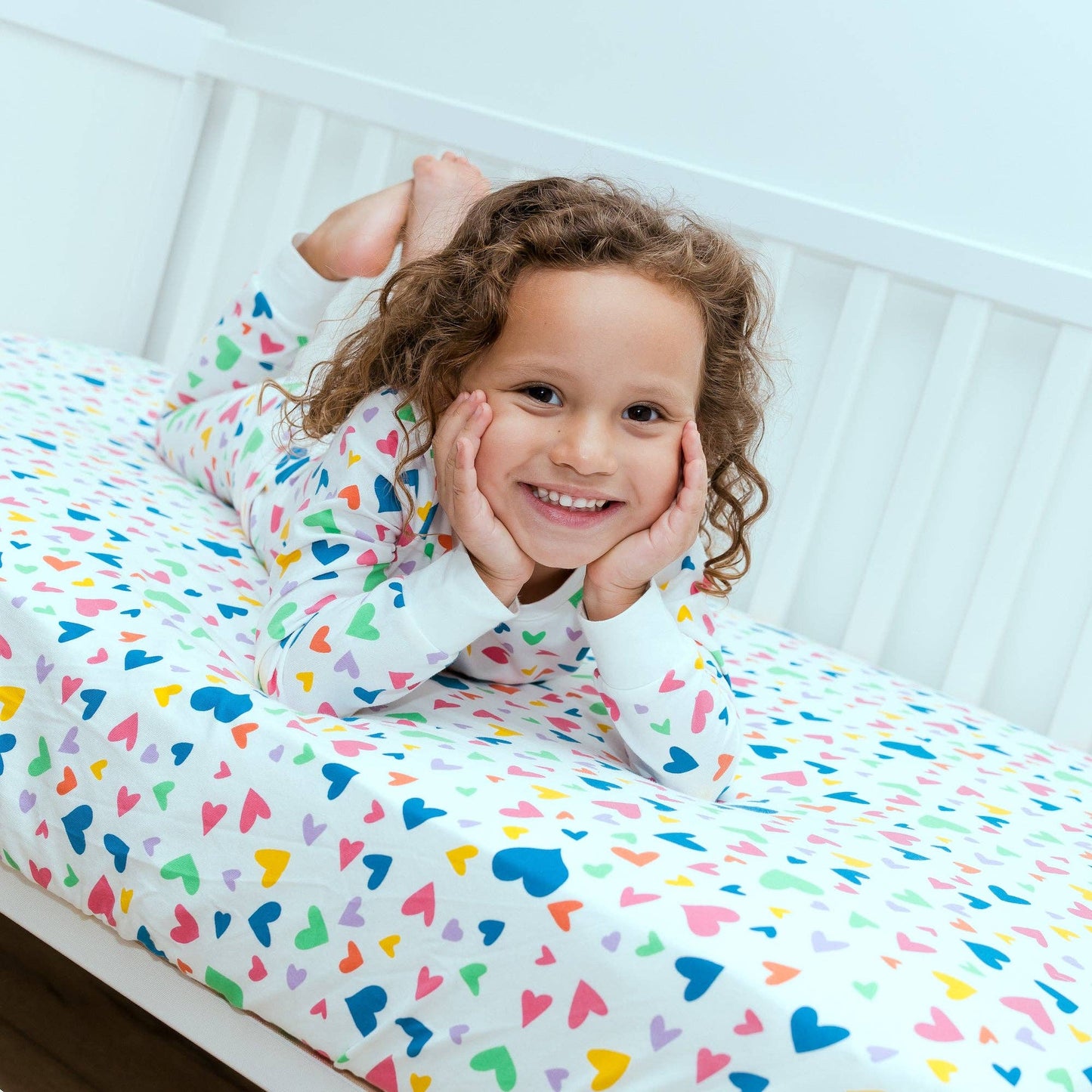 Organic Toddler & Kid Pajamas - Colorful Hearts