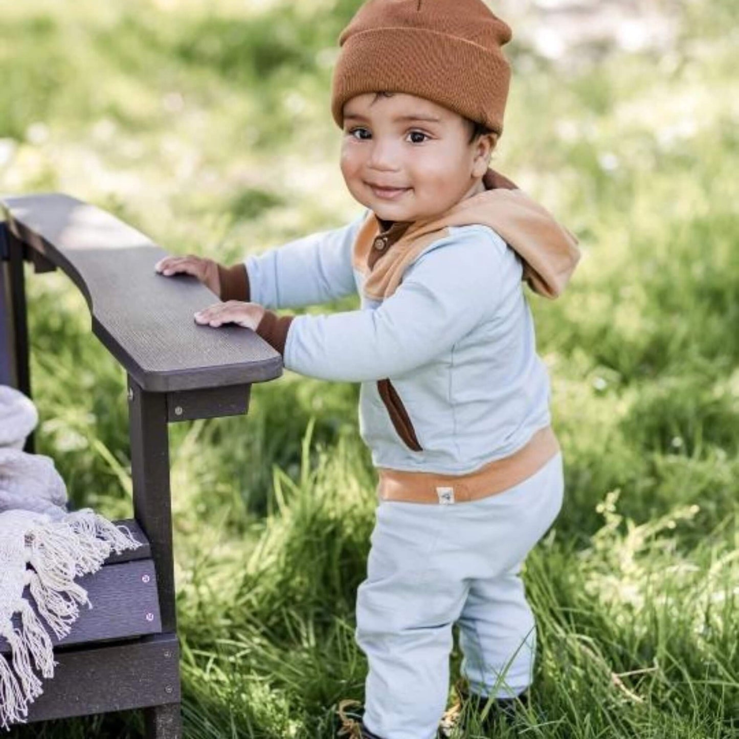 French Terry Organic Cotton Baby & Toddler Colorblocked Set