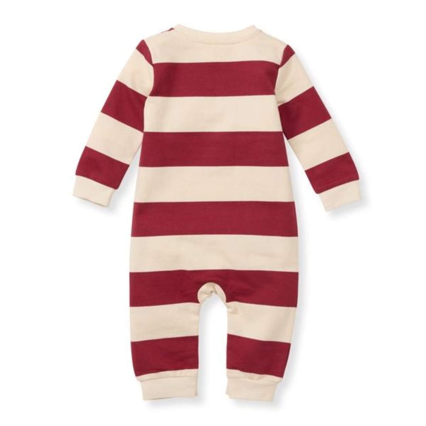 Holiday Striped Organic Henley Baby Jumpsuit