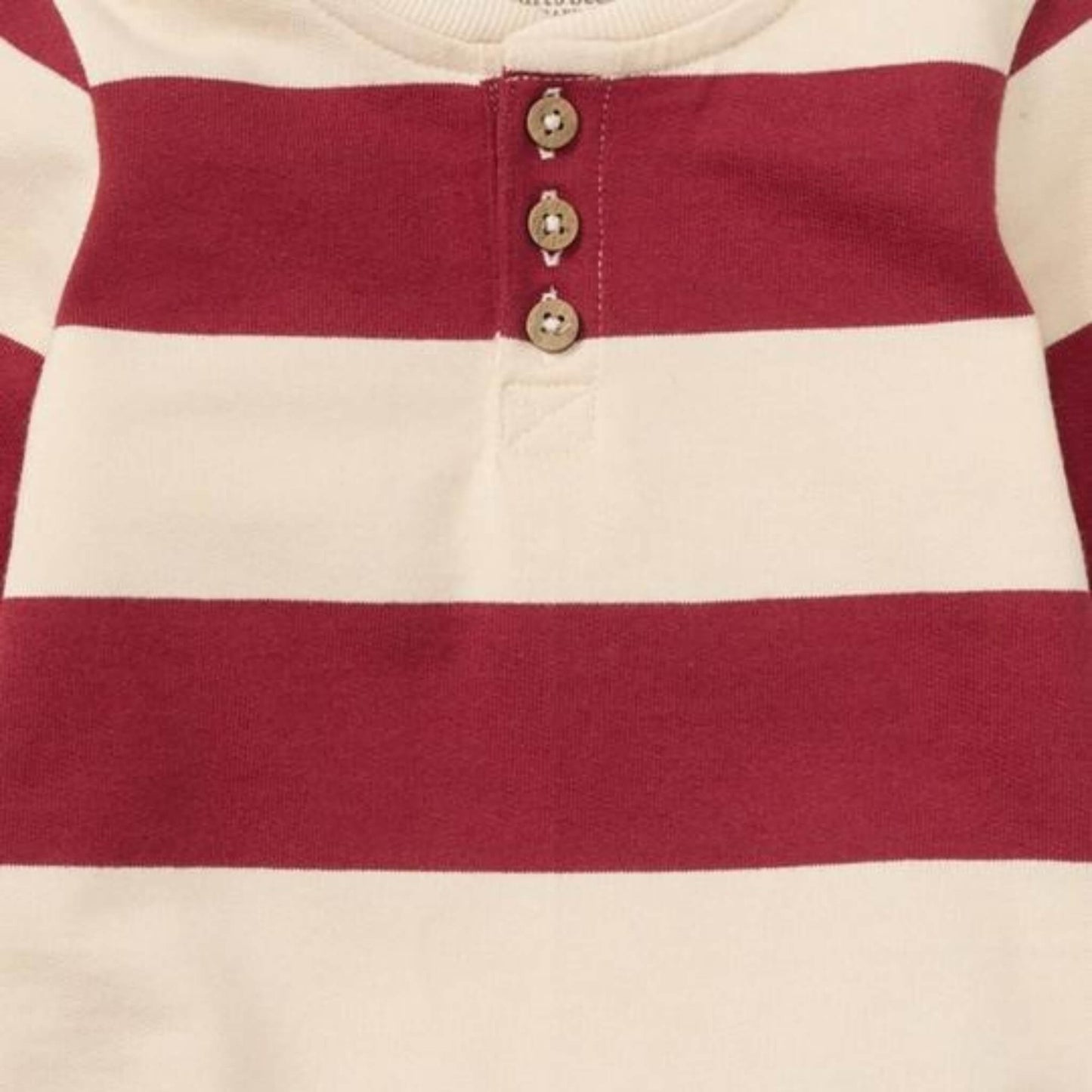 Holiday Striped Organic Henley Baby Jumpsuit