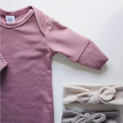 Knotted Baby Sleep Gown - Mauve