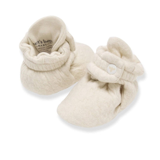 Organic Baby Quilted Bee Booties - Oat