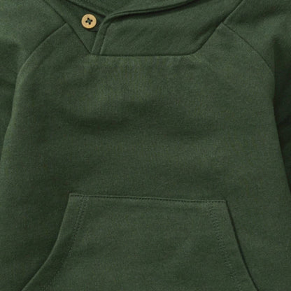 Organic Baby Shawl Collar Jumpsuit - Pine Green