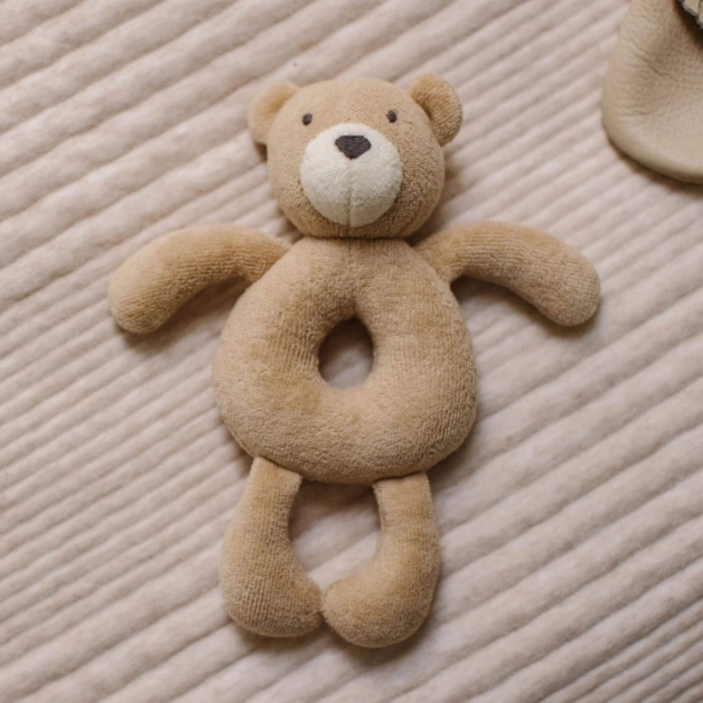 Organic Cotton Bear Plush Baby Rattle