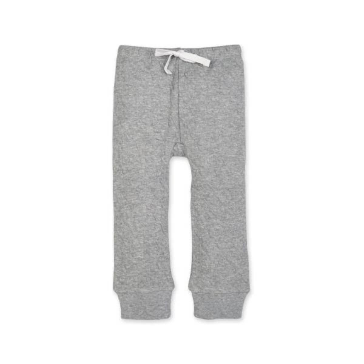 Organic Cotton Quilted Baby Pants - Gray
