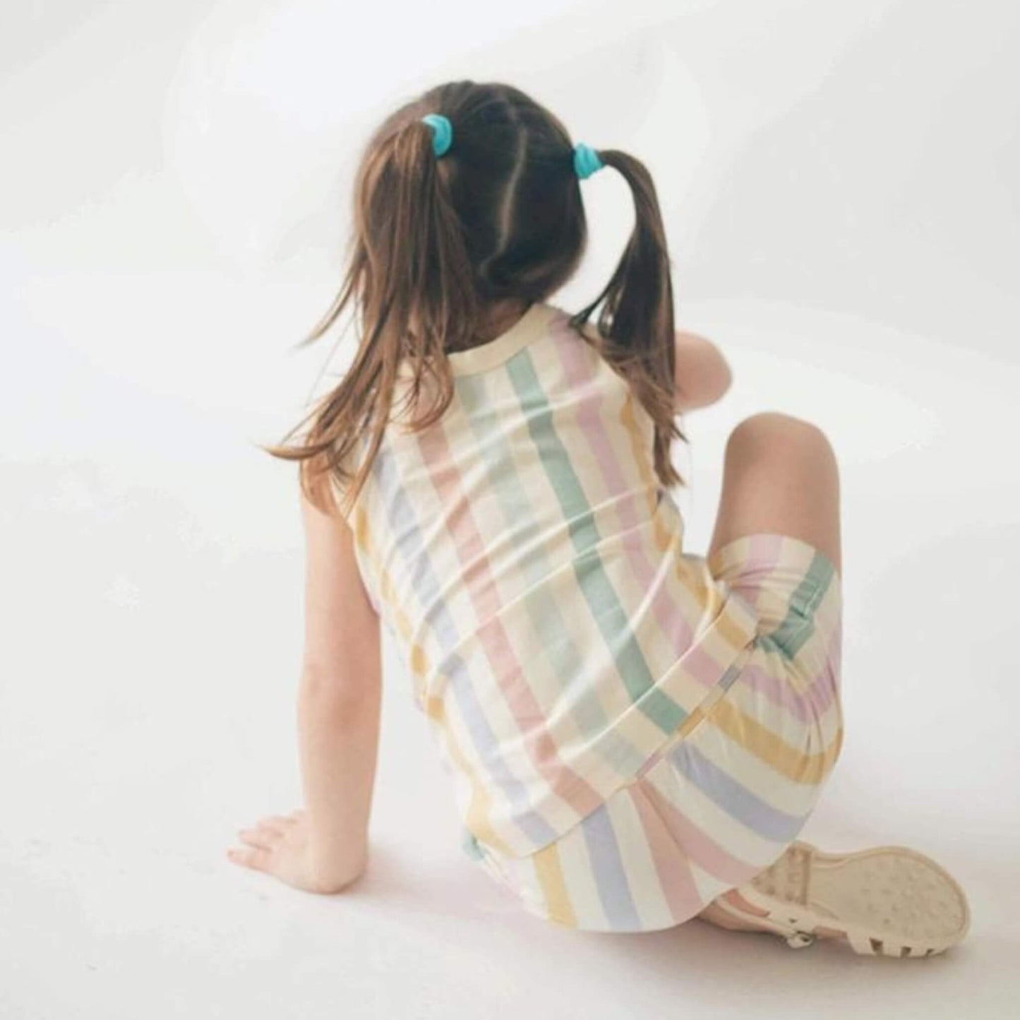 Organic Cotton Tank & Shorts Toddler & Kid Set - Pastel Stripes