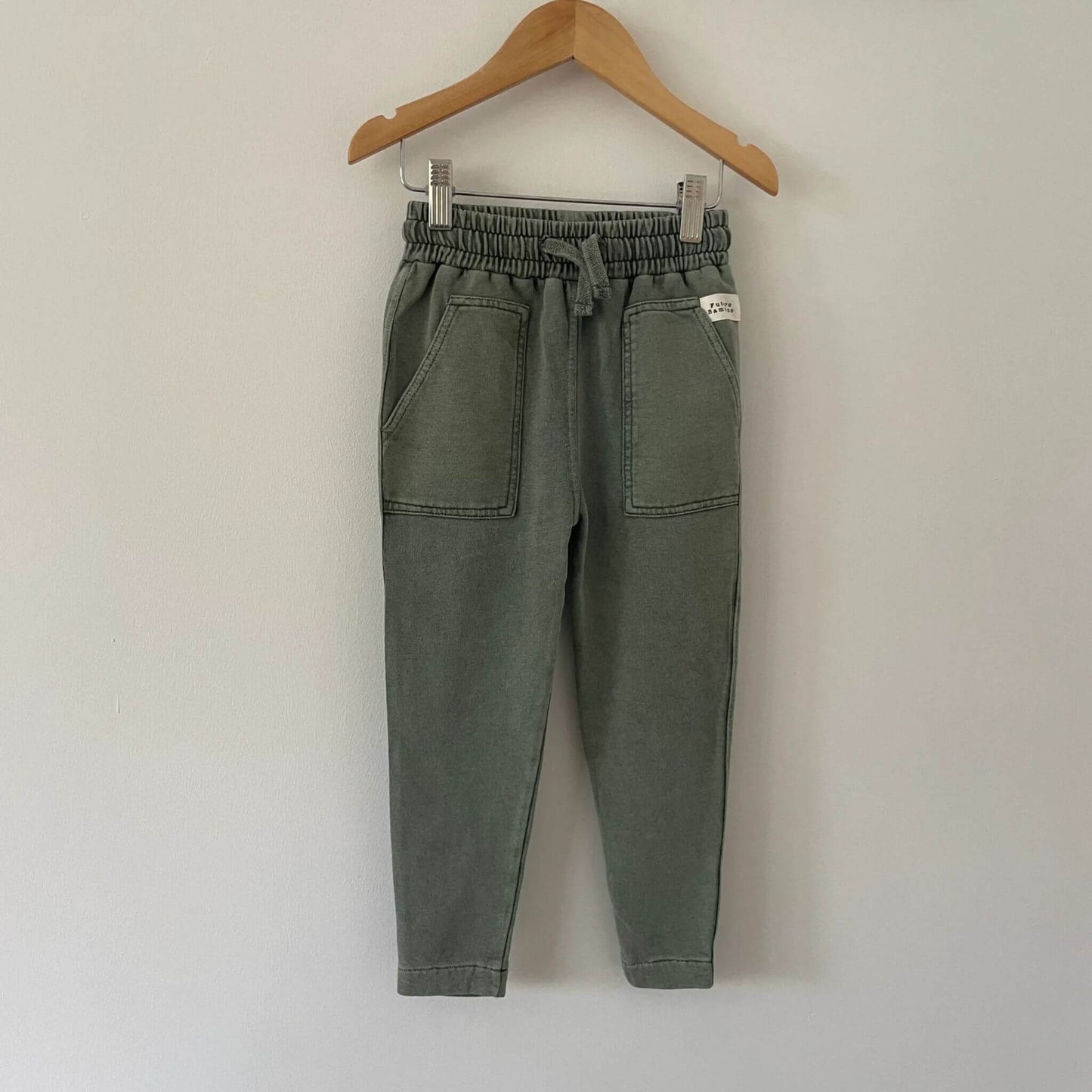 Organic Cotton Toddler & Kid Cargo Pants - Green