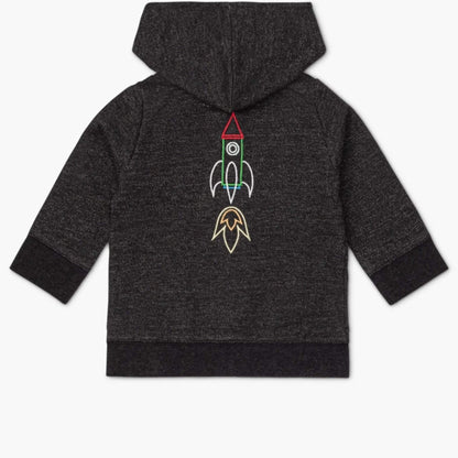 Organic Embroidered Toddler & Kid Hoodie - Rocket Launch