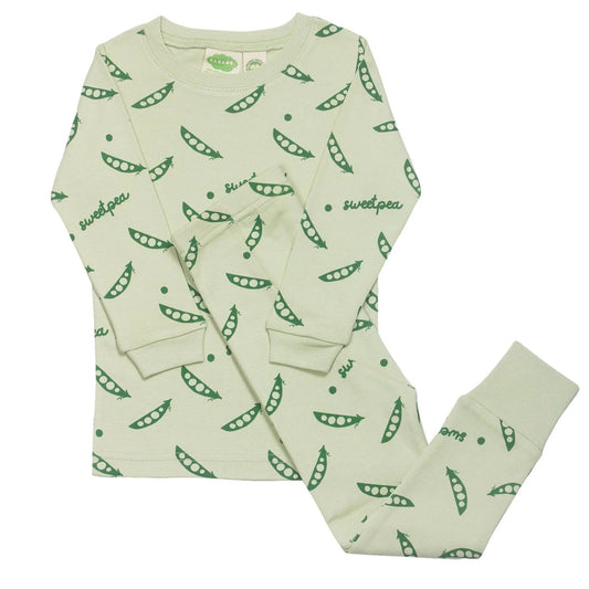 Organic Cotton Toddler & Kids Pajamas - Green Sweetpea