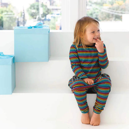 Organic Toddler Dress - Jewel Stripe / Rainbow