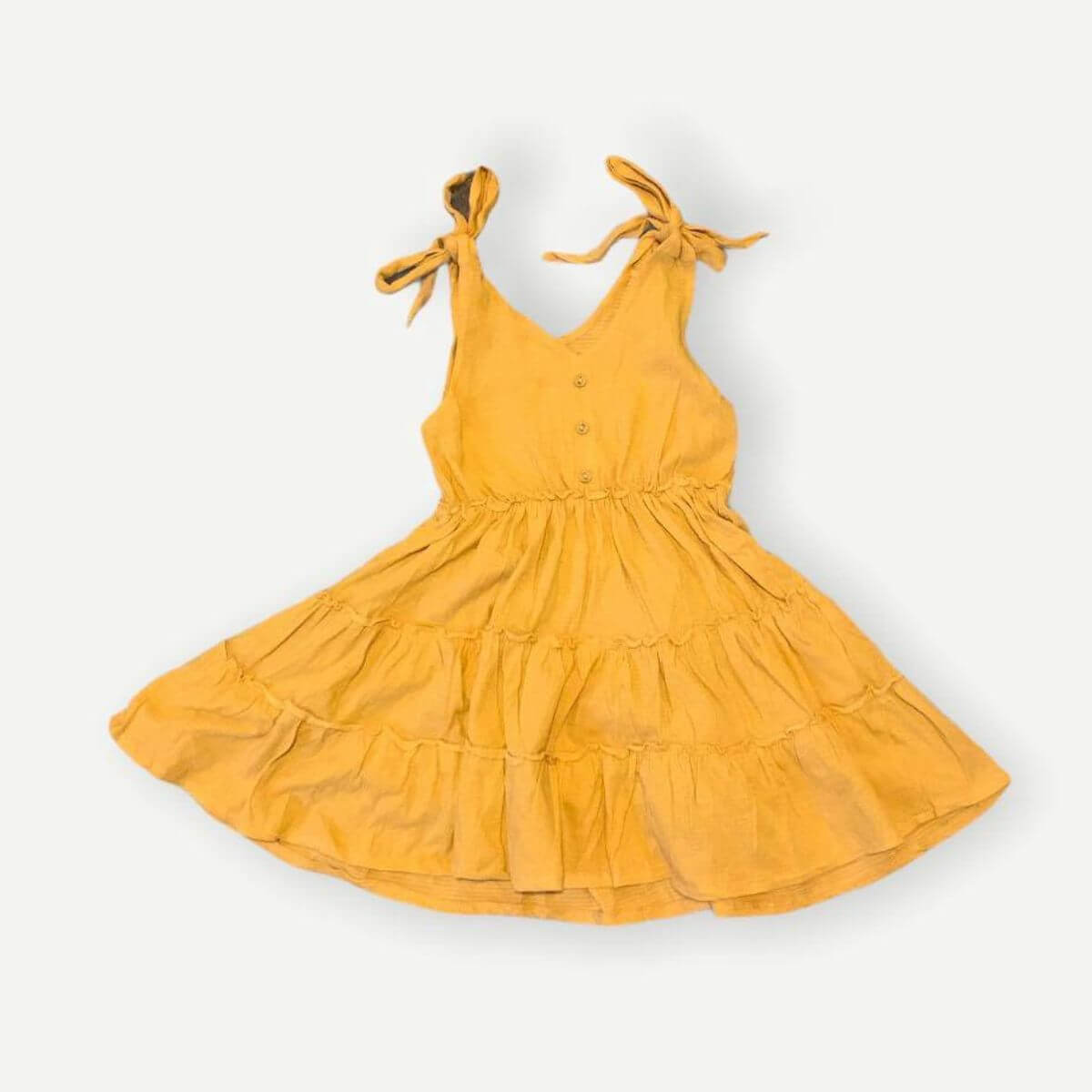 Organic Toddler / Kid Tiered Dress - Saffron