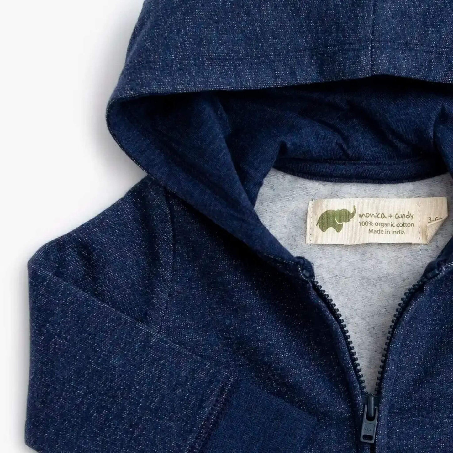 Organic Zip-Up Toddler Hoodie - Navy Blue