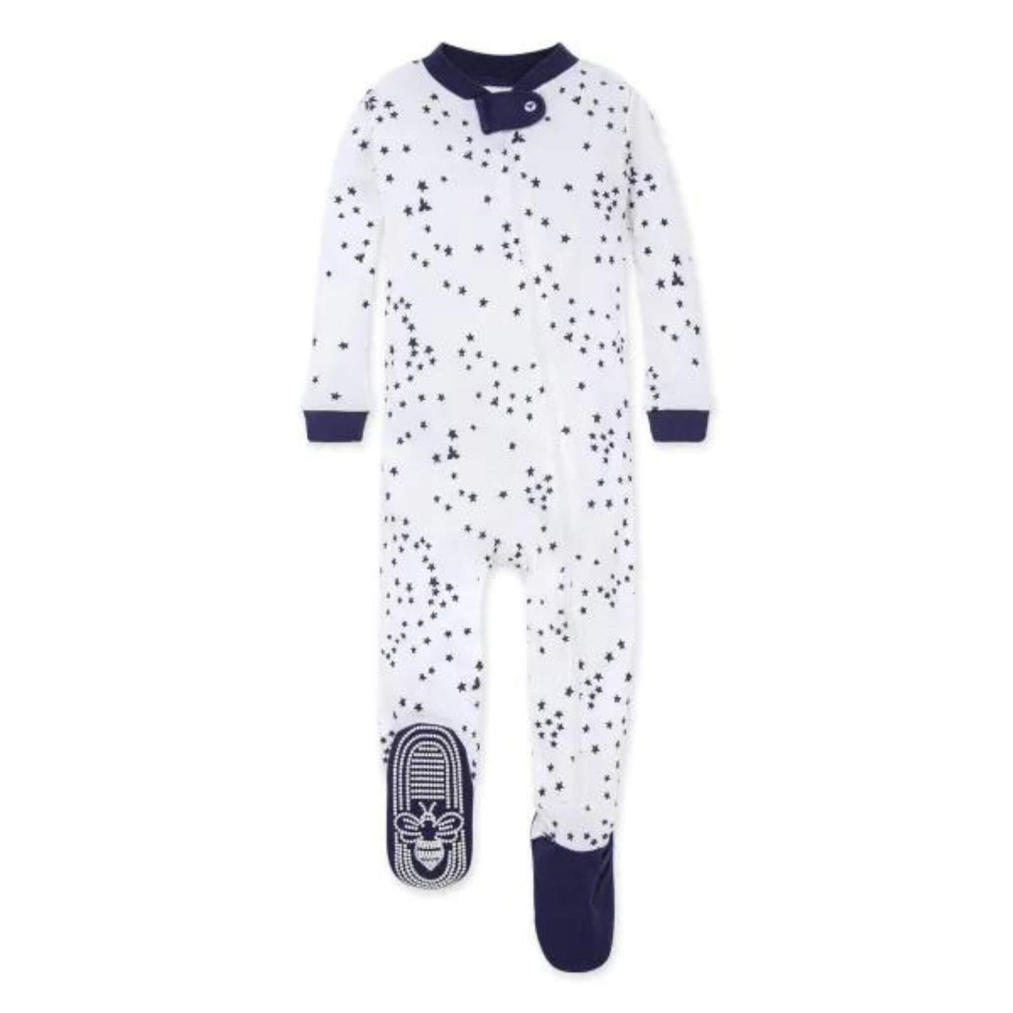 Organic Zip Up Footed Baby Sleeper - Twinkling Stars