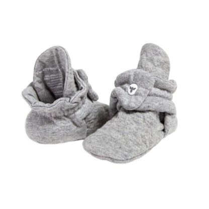 Quilted Bee Organic Cotton Baby Booties - Heather Gray