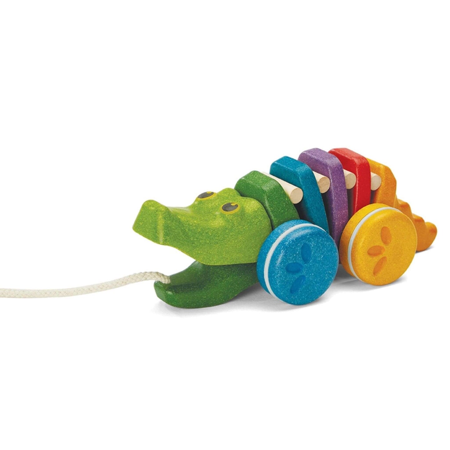 Rainbow Alligator Wood Pull Toy