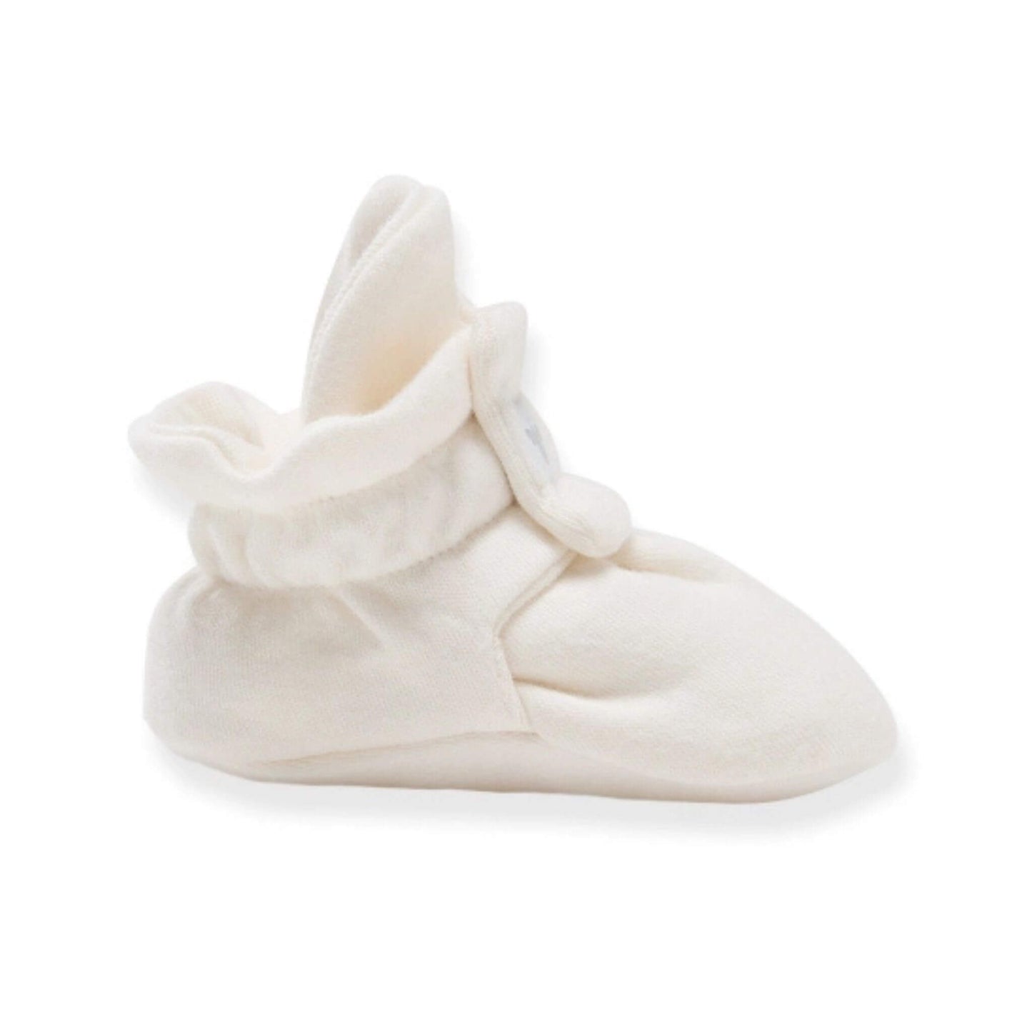 Solid Organic Cotton Baby Booties - Eggshell