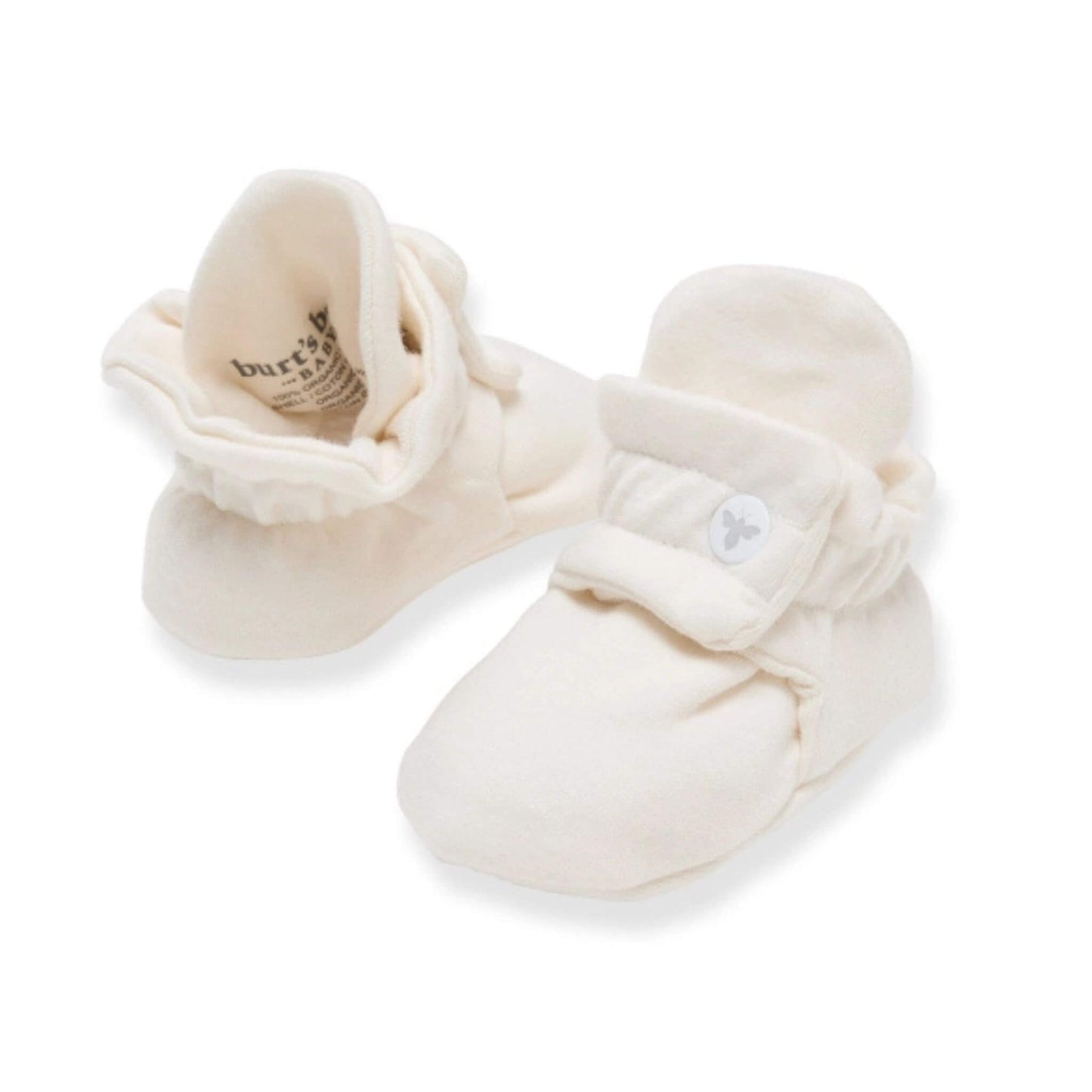 Solid Organic Cotton Baby Booties - Eggshell