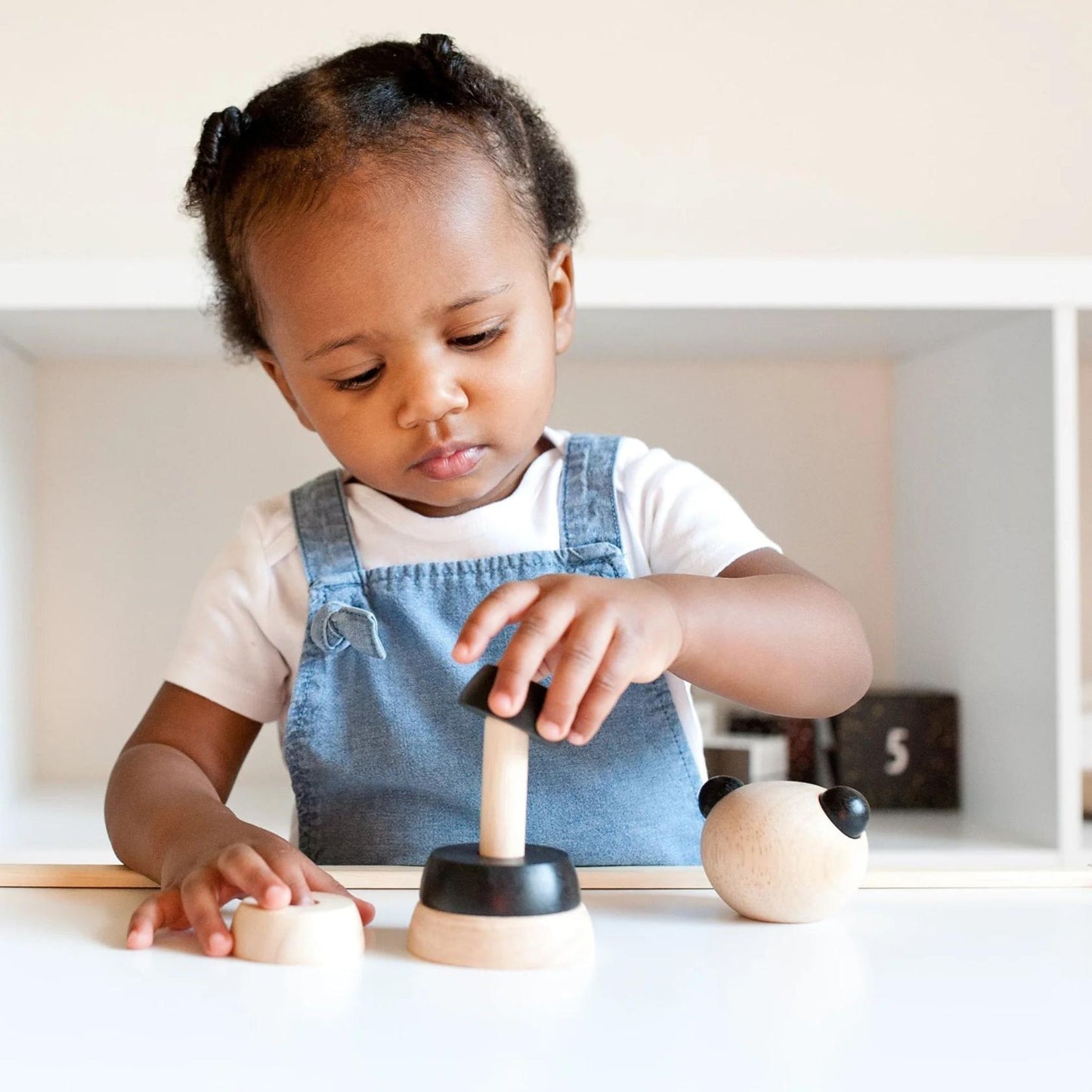 Wood Baby Toy Stacking Rings - Panda Bear