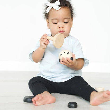 Wood Baby Toy Stacking Rings - Panda Bear