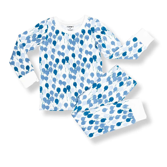 Organic Toddler & Kids Pajamas - Blue Balloons