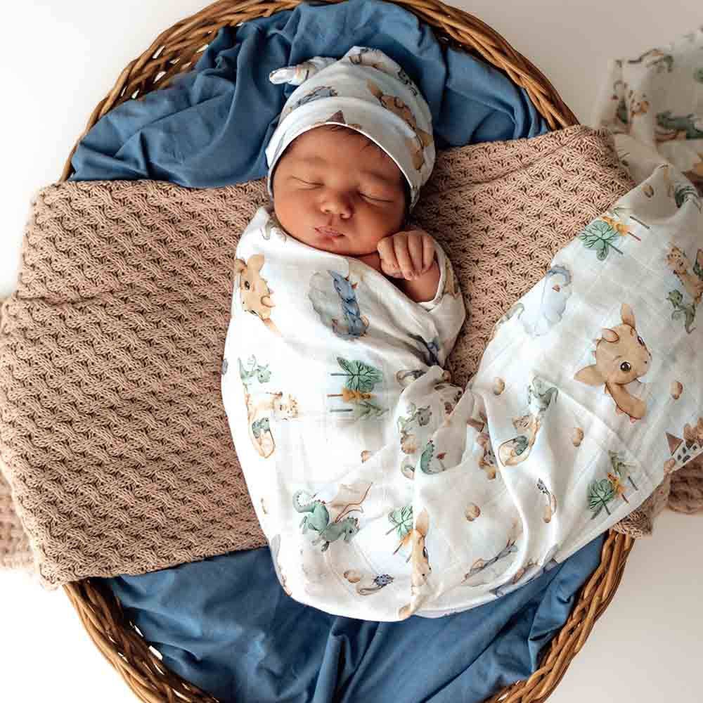 Organic Muslin Baby Swaddle - Dragon