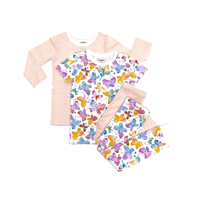 Organic Toddler & Kid Short Sleeve Pajamas - Butterfly