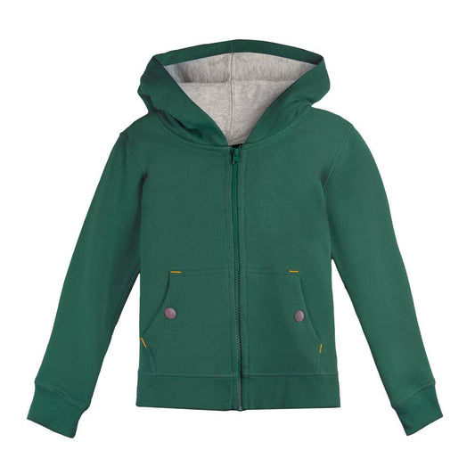 Organic Cotton Kid Zip Hoodie - Forest Green