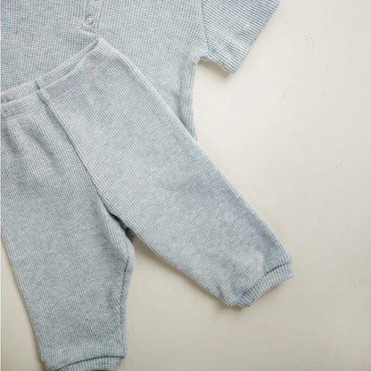 Organic Toddler Waffle Pant - Light Gray