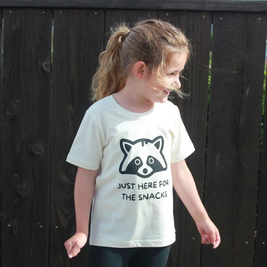 Organic Cotton Toddler Graphic T-Shirt - Just Here for the Snacks