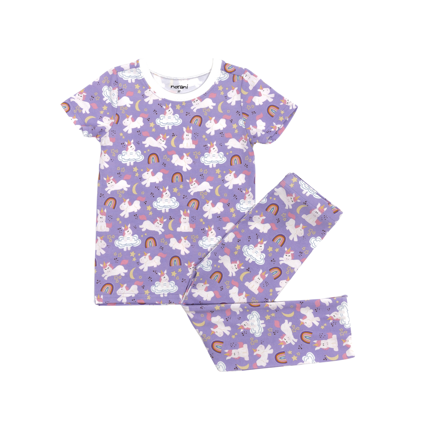 Organic Toddler & Kid Short Sleeve Pajamas - Unicorns