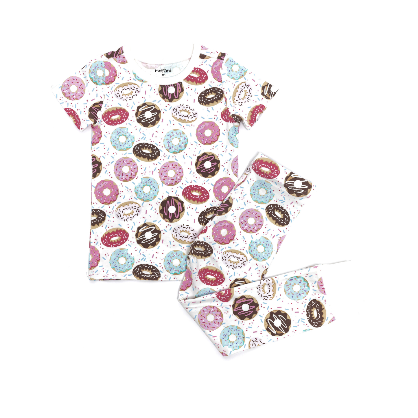 Organic Toddler & Kid Short Sleeve Pajamas - Donuts