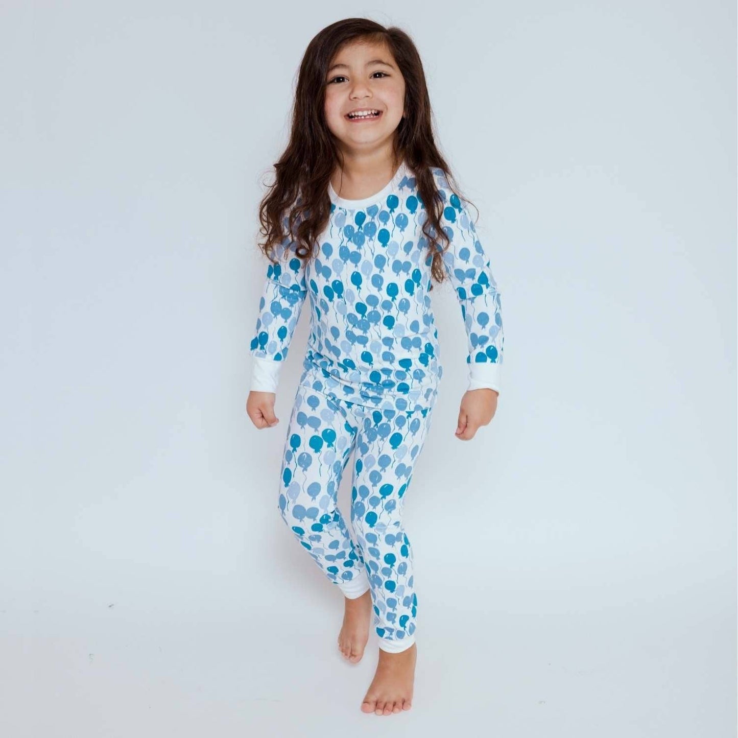 Organic Toddler & Kids Pajamas - Blue Balloons