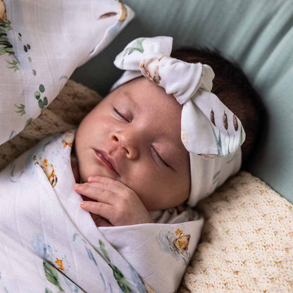 Organic Muslin Baby Swaddle - Duck Pond