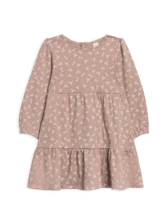 Sofia Organic Long Sleeve Tiered Toddler Dress - Wilda Floral / Wren